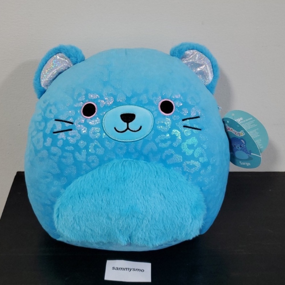 Squishmallow SARGE THE BLUE JAGUAR with Iridescent Spots 11-inch Plush NWT